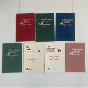 LOT OF 7 The Heritage Foundation Booklets President's Essay 90s Lectures 1983